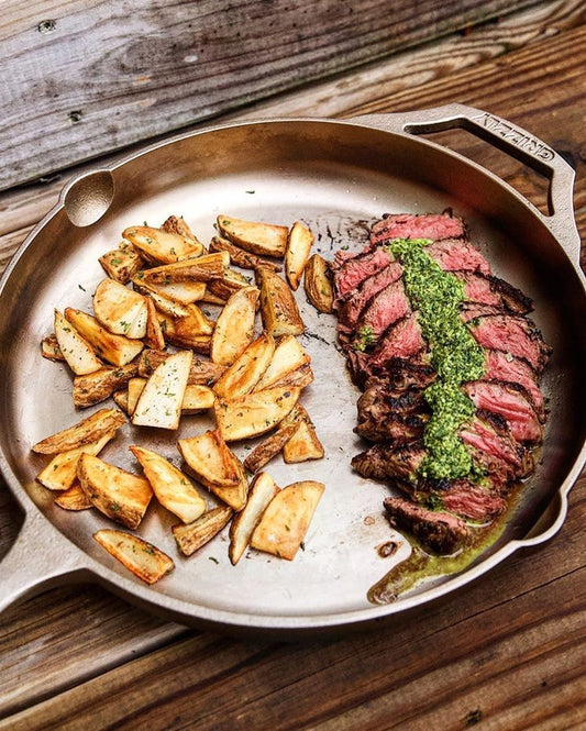 Wagyu Top Sirloin Steak with Chimichurri Sauce and Cilantro Fries