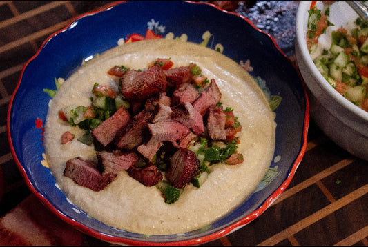 Wagyu Steak and Hummus