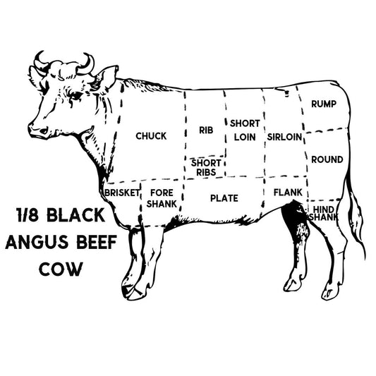 Pre-Order Eighth Black Angus Cow 100% American Raised