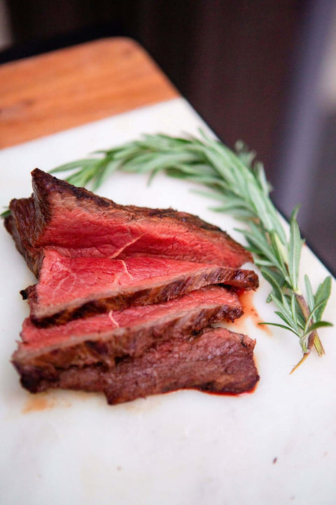 Cooked to medium rare Wagyu Top Sirloin Steak