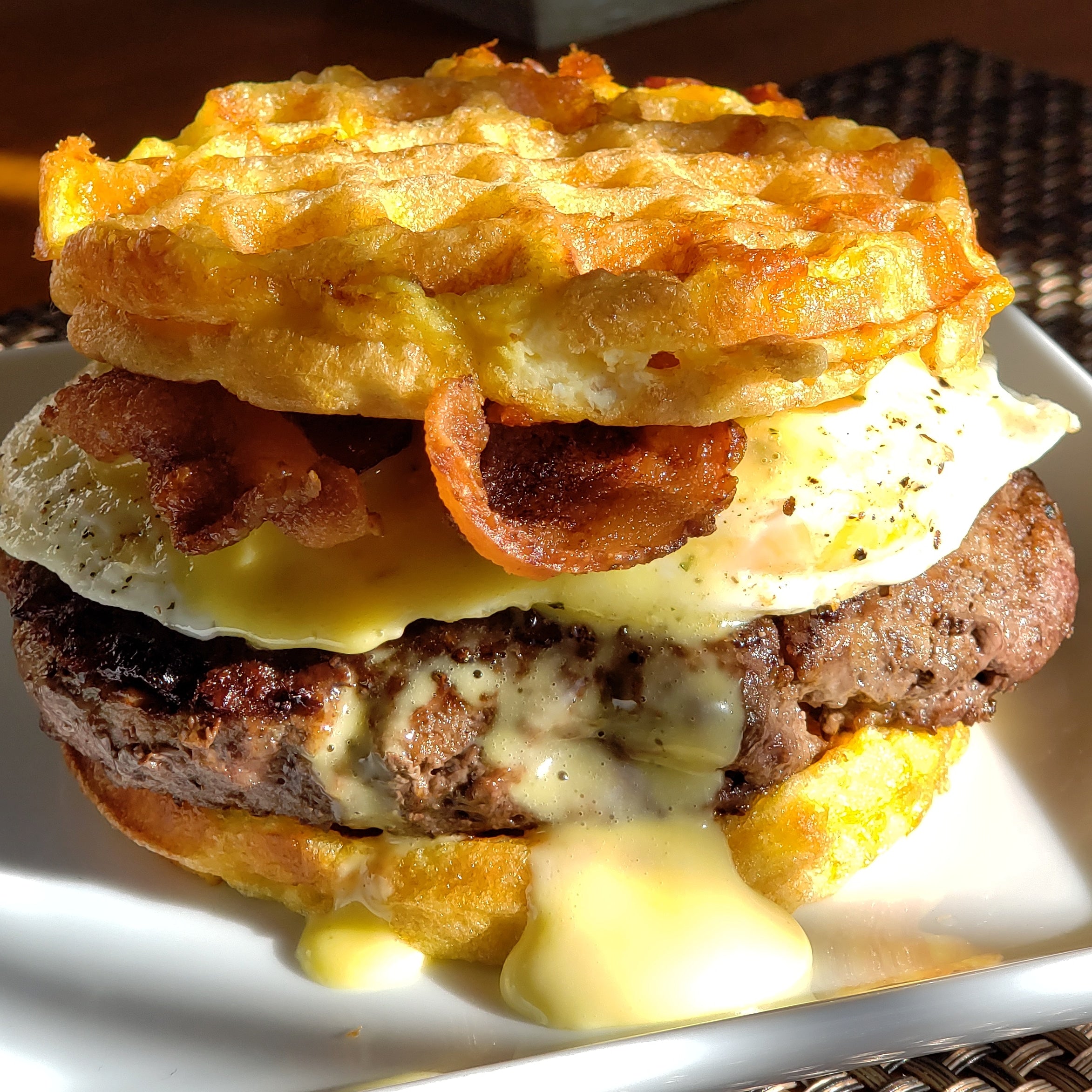 Burger Bun Chaffle - SeriousKeto