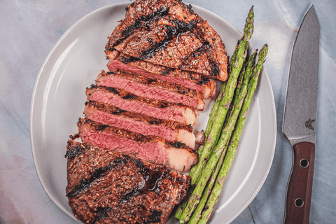 KC Strip Steak cooked and sliced