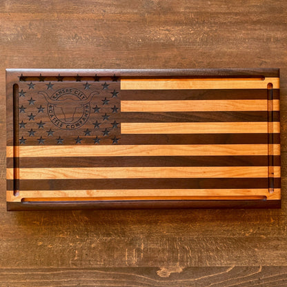 American flag cutting board veteran made